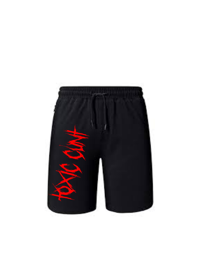 shorts noir avec logo rouge